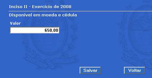 O preenchimento de dados será feito na ordem em que as opções aparecem na tela menu.