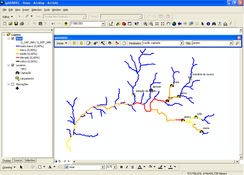 4. O iph-sisdec Todas as ferramentas de análise do sistema foram programadas utilizando os componentes do ArcObjects que usa a linguagem Visual Basic for Applications (VBA) dentro do próprio ambiente