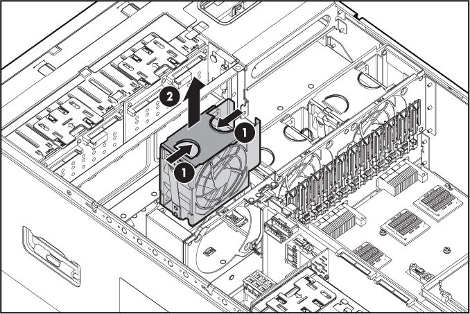 Substituição de ventiladores hot-plug com acesso interno Para substituir um ventilador hot-plug com acesso interno: 1.