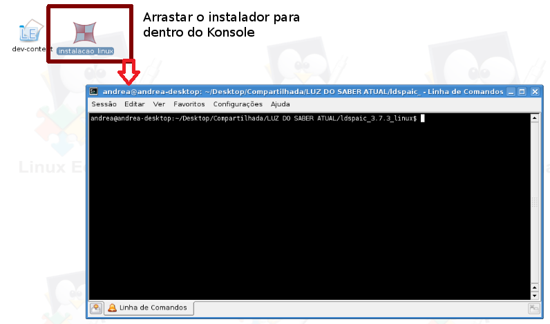 6 4º. O software Luz do Saber iniciará automaticamente. 2ª opção Utilizando comandos no Konsole 1º.