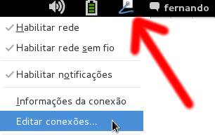 No Debian modo gráfico Altere o endereço IP do seu PC para 10.