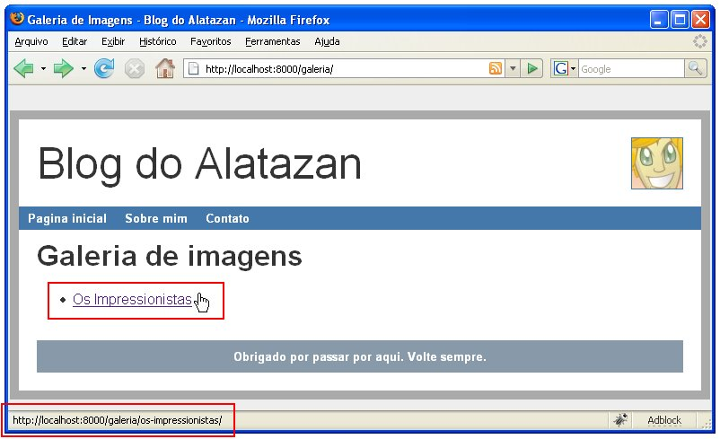 publicacao = models.datetimefield( default=datetime.now, blank=true def unicode (self: return self.titulo def get_absolute_url(self: return reverse('imagem', kwargs={'slug': self.