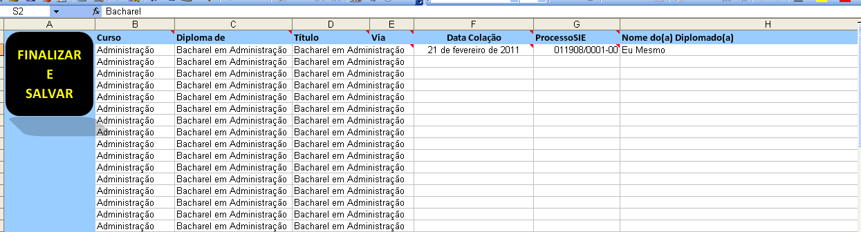 Clicar enter no campo data (irá assumir a data e a hora do sistema). Clicar na palheta Instruções que irá abrir a tela abaixo. Leia com atenção. Clicar em voltar.