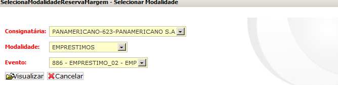 com os dados do servidor, clique no Documento Reservar Margem : - Ao clicar em Reservar Margem,