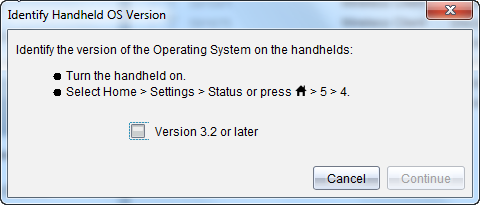 3. Selecione a caixa de verificação se a versão do sistema operativo das unidades portáteis for a versão 3.2 ou posterior e, em seguida, clique em Continuar.