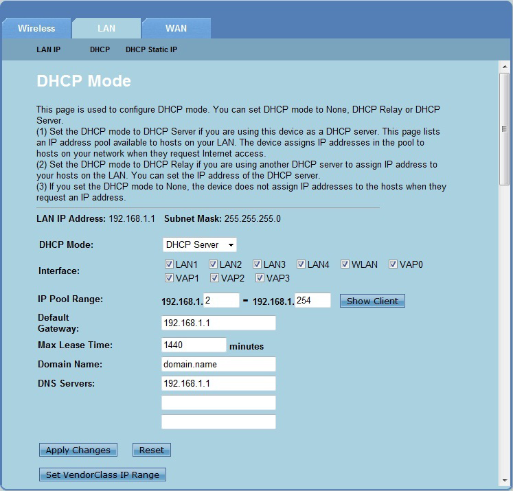 Configurar as definições de DHCP A página DHCP Mode (Modo DHCP) permite-lhe configurar as definições de DHCP. Para configurar as definições de DHCP: 1... 4. 5. 6.