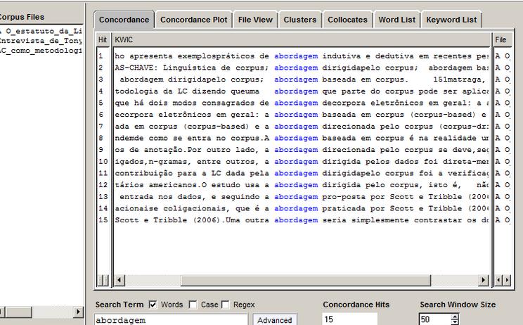 Anexo 4 - Uso da ferramenta concordanciador para