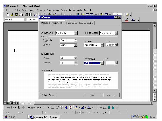 35 Figura 5 Formatação de página: espacejamento entre linhas, parágrafo e recuo 6.