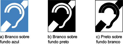 38 Figura 20- Símbolo internacional de pessoas com deficiência visual Fonte: NBR 9050 (ABNT, 2004) 2.6.