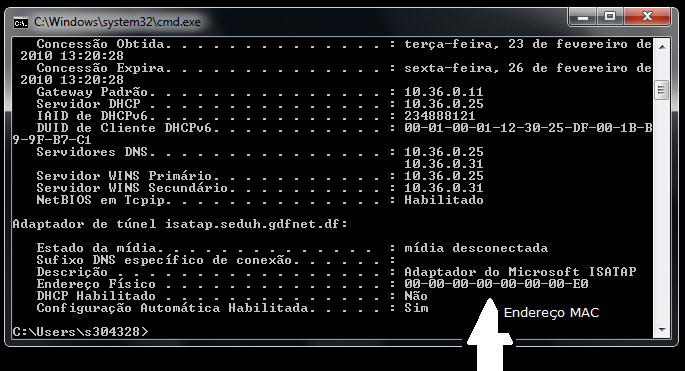 ALGUNS CONCEITOS - REDES DE COMPUTADORES Endereço MAC (Media Access Control )