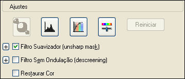 Ajuste da cor e de outros parâmetros da imagem Após pré-visualizar as imagens e ajustar a área de digitalização, é possível modificar a qualidade da imagem, se necessário.