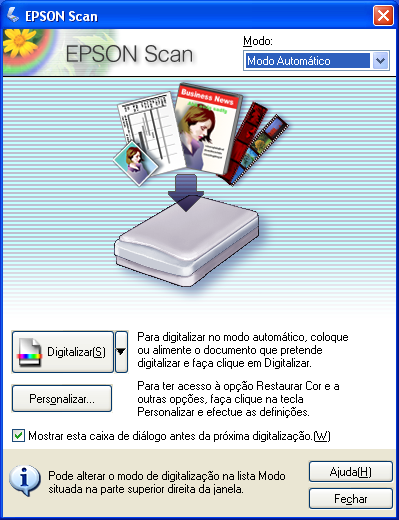 Digitalização direta para arquivo no formato PDF É possível escanear várias páginas de um dado documento na mesa do scanner e salvá-las como arquivo no formato PDF no computador.