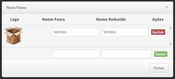 29 Editar ou excluir pastas Para editar (renomear) ou excluir uma pasta clicamos no botão Gerenciar Pastas que fica localizado no canto superior direito conforme podemos ver no exemplo abaixo: A