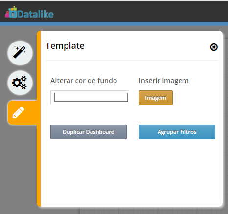 54 Nome Dashboard:permite renomear o dashboard; Dimensões Dashboard:permite alterarmos as dimensões do dashboards; Mudar de Pasta:permite alterar a pasta onde foi salvo o dashboard; Atualização