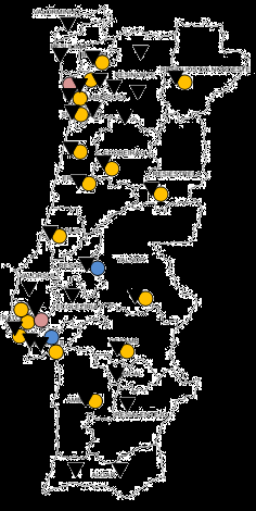 Infraestruturas Mapa dos sistemas de gestão de RSU e das infraestruturas de tratamento em Portugal Continental à