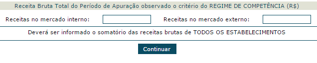 2. O quadro de receitas anteriores não será apresentado para os contribuintes: - que já eram optantes pelo Simples Nacional no ano anterior, ou - cujo mês de início de atividade coincida com o PA que