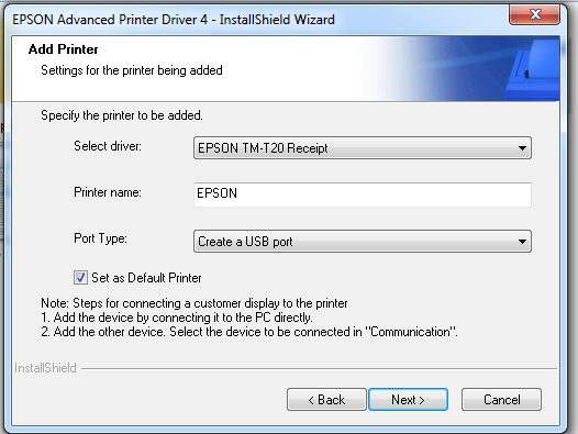 Marque a opção Enable Plug & Play instalation for all printer models e clique em Add; Na janela Add Printer: => Escolha o modelo da impressora em Select driver.