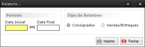 RELATORIO DE PRODUTOS CONSIGNADOS Relatórios Produtos Consignados Nesta tela você pode gerar os relatórios com opções de filtros necessários para uma melhor visualização do seu relatório Como