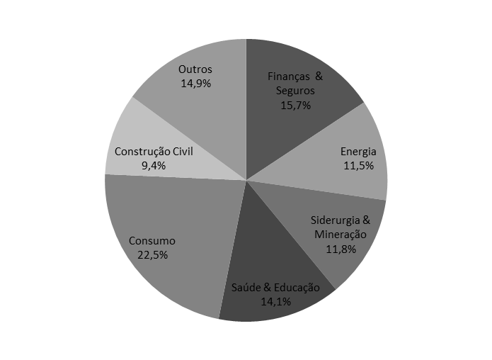 Carteira de ações Atribuição de performance por setor Posições da carteira de ações Liquidez diária % Valor de mercado % < R$ 1MM 6,8% < R$ 1 bi 2,6% R$ 1MM - R$ 10MM 40,1% R$ 1 bi - R$ 10 bi 71,2% >