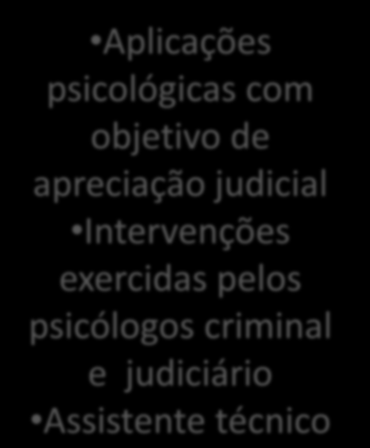 Psi Jurídica Psi Forense Psi Judiciária Psi Criminal Aplicações psicológicas com Toda objetivo prática de psicológica apreciação realizada judicial a mando Intervenções e a serviço