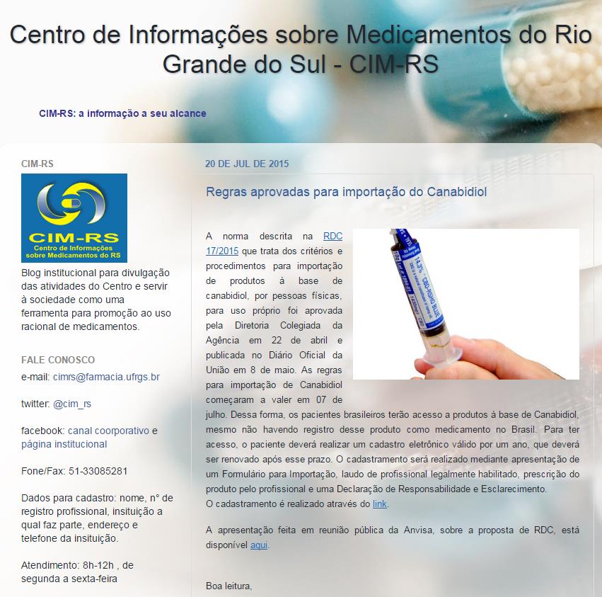 Fontes de Informação Boletim Informativo do CIM-RS Nº1