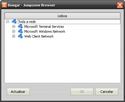 Jumpoint Vá para um computador autónomo na sua rede local ou para uma rede com um agente Jumpoint. Seleccione uma rede disponível e depois introduza o nome de anfitrião do computador remoto ou o IP.