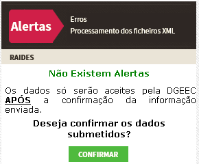 Na sequência dos procedimentos (i) e (ii), e simultaneamente com a população da base de dados, os dados enviados vão ser sujeitos a vários processos de validação, de forma a avaliar se são