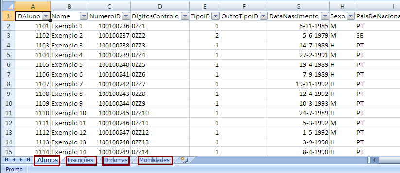 Para descarregar o ficheiro basta carregar no símbolo do Microsoft Excel:. O ficheiro tem o nome DadosRaides_yyyy.xls, sendo que o yyyy é o código do estabelecimento, por exemplo: DadosRaides_1102.