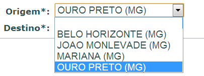 Defina o tipo de viagem. Viagem interna: realizada entre os campi da UFOP (Ouro Preto, ICHS, ICSA, ICEA e/ou o Escritório de Belo Horizonte).