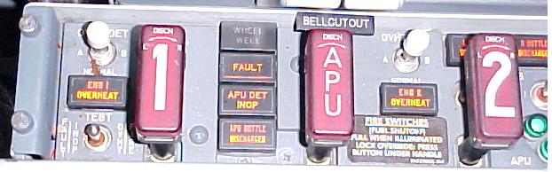 Estes interruptores de fogo são, algumas vezes, chamados de "punhos de fogo". Conforme está ilustrado na figura 9-11, o punho de fogo contém a luz de aviso de detecção de fogo.
