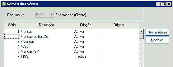 A série dos documentos vai encontrar no Next no menu Ficheiros / Tabelas de configuração / Tipos de documentos.