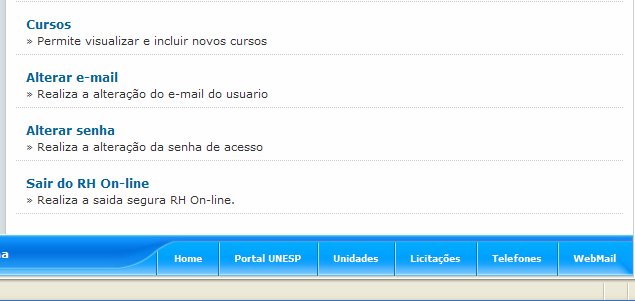 A senha foi cadastrada com sucesso. Agora é preciso digitar a matricula de novo e a senha e a tela inicial é exibida.