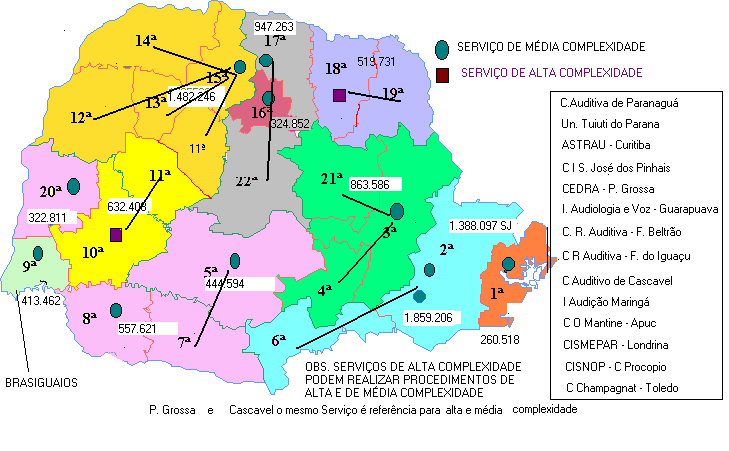 REDE ESTADUAL DE ASSISTÊNCIA LINHA DE CUIDADO ATENÇÃO À SAÚDE AUDITIVA RS MUNICÍPIO ALTA COMPLEXIDADE MÉDIA COMPLEXIDADE ABRANGÊNCIA 01 PARANAGUÁ C.