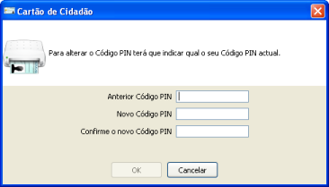Ao clicar em Alterar o Código PIN poderá alterar o código: 2.