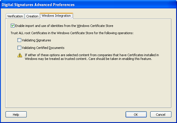 2. Clique em Advanced Preferences, abra o separador Windows Integration e coloque um visto na opção Enable import and use of identities from