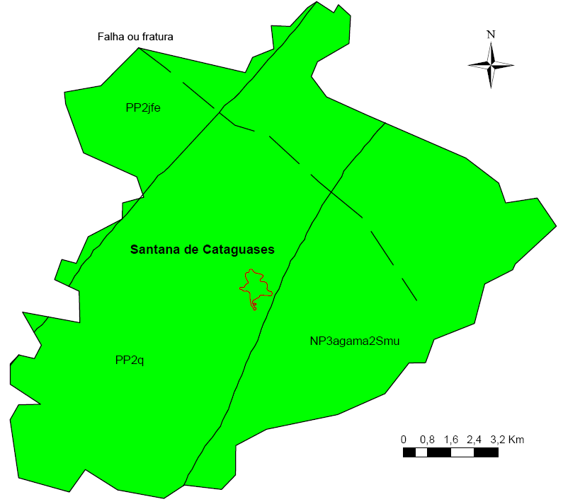 Plano Municipal de Saneamento Básico Santana de Cataguases /MG 36 Figura 6 Mapa de domínios hidrogeológicos do município de Santana de
