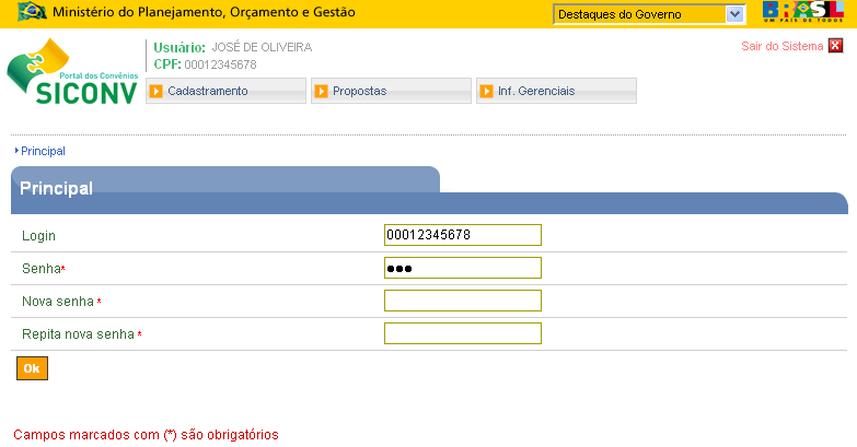 O Proponente deverá incluir no Portal dos Convênios SICONV, os dados dos documentos: Certidões: registro dos dados das certidões SRF/PGFN, FGTS, INSS, Receita Estadual, Receita Municipal etc.