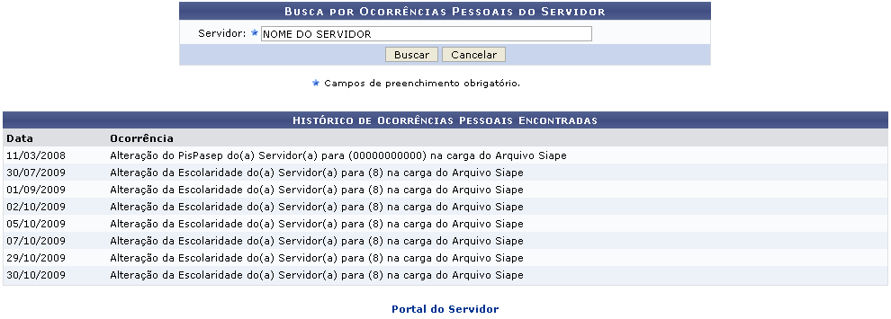 Caso queira retornar à tela anteriormente gerada, clique em Voltar. Para retornar para a página inicial do módulo, clique em.