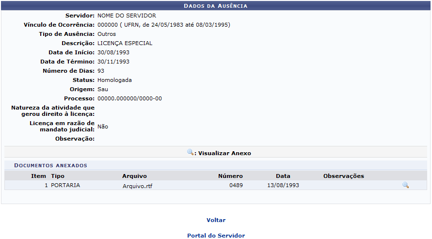 Nos Tipo de Aquisitivos listados, o sistema destacará os aquisitivos de licenças válidas exibindo o ícone licenças estiverem inválidas, o ícone será exibido.