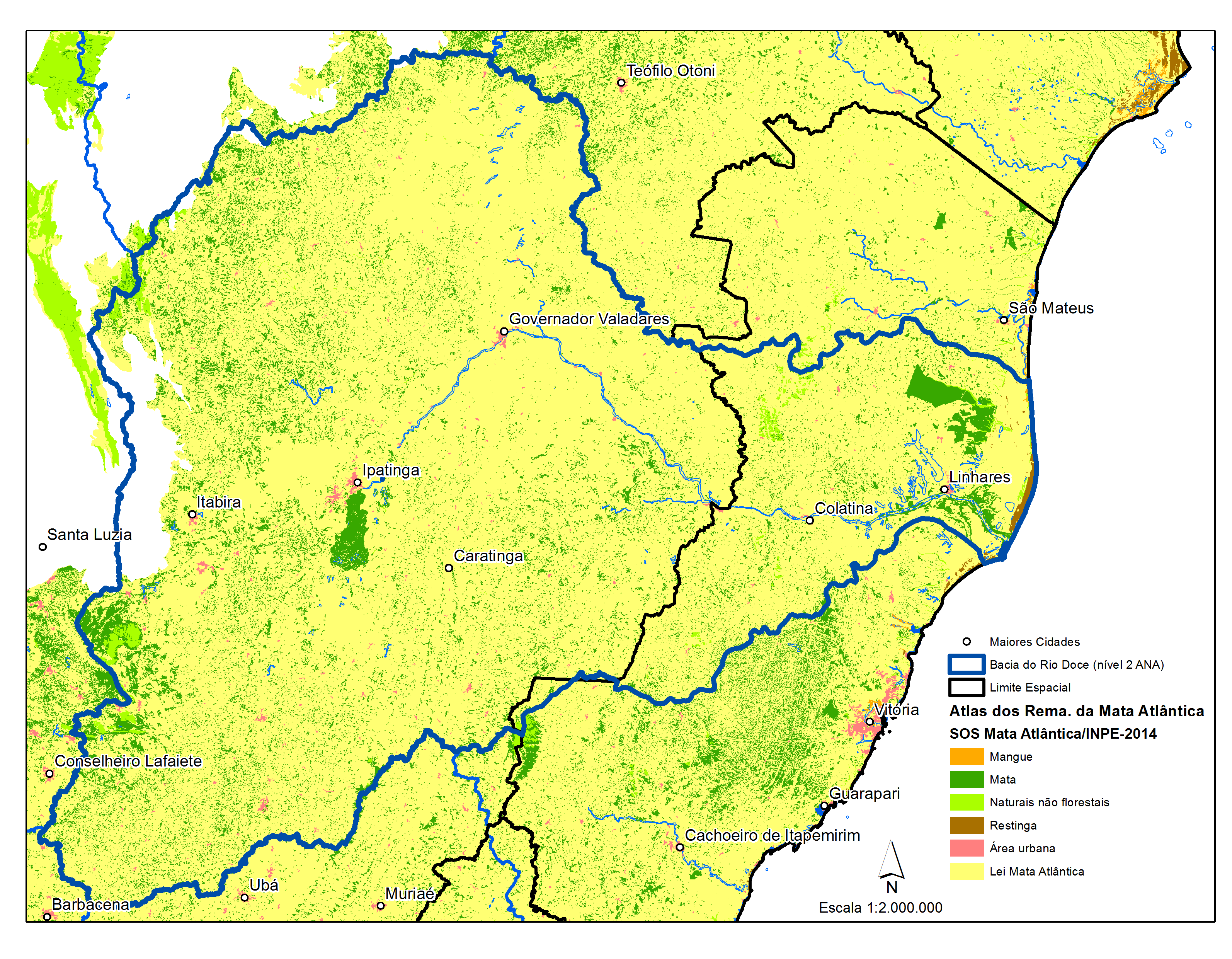 Figura 8: Remanescentes das formações naturais da bacia do Rio Doce.