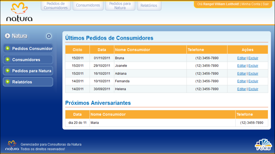 A aplicação foi desenvolvida baseada na metodologia Customer Relationship Management (CRM) e utilizando a plataforma web.