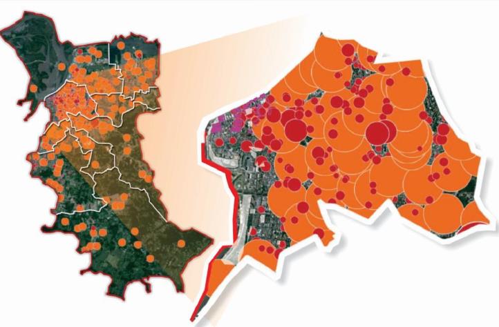 o impacto em cerca de 88% da área urbana de Porto Alegre que de alguma forma possuem impedimentos de implantações e