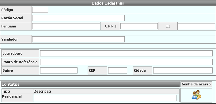 5. Alterando os dados cadastrais Para visualizar a tela que contém as informações cadastrais do cliente logado no WebGlass, acesse o menu Cadastro / Dados Cadastrais (Ver Figura 5.1).