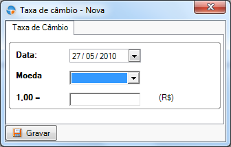 O Law Office usa a taxa de câmbio para fazer conversão automática de valores em certas situações.