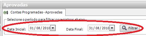 Aprovadas Relatório que lhe trará todos os lançamentos a pagar previstos e aprovados, dentro do período
