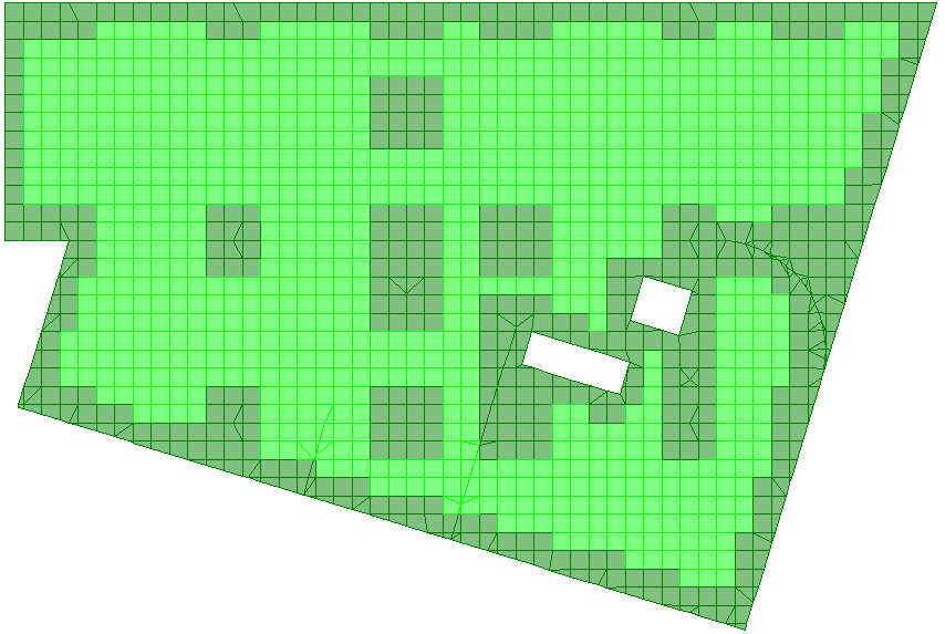 Figura 5.7 Elemento de casca com os nós de extremidade evidenciados a verde No modelo são consideradas dois tipos diferentes de lajes: lajes maciças e lajes aligeiradas.