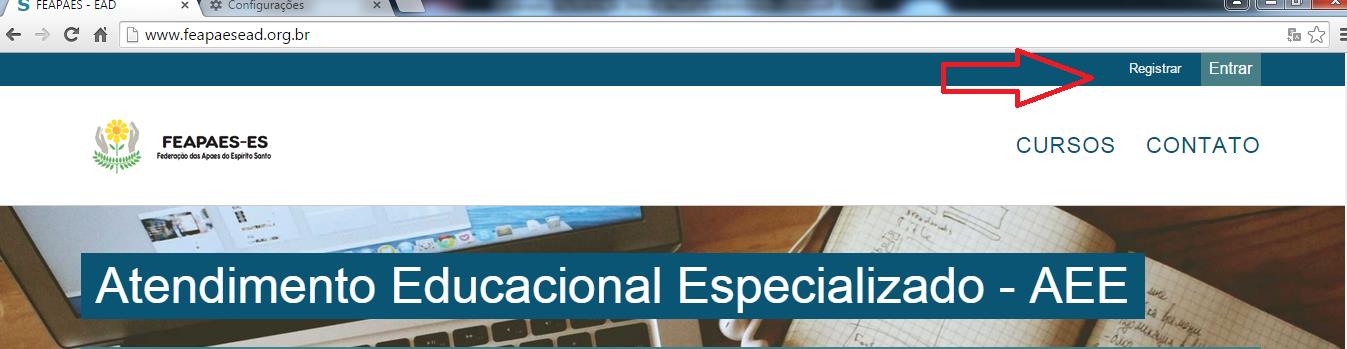 3 Após conhecer o Curso, é necessário cadastrar-se na Plataforma, no canto superior da tela, para iniciar o