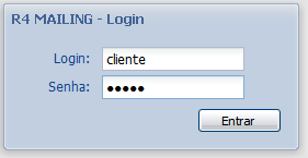 TELA DE LOGIN A Tela de Login do Mailing é o local onde você entrará com o seu login e senha para acessar o mailing, na barra de endereço do seu navegador você irá
