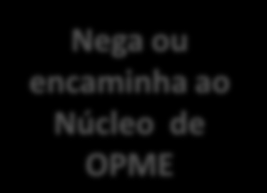 Núcleo de OPME Início Guia no balcão/ relacionamento com o cliente.