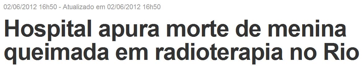 Acidentes em Radioterapia Acidentes em Radioterapia viraram